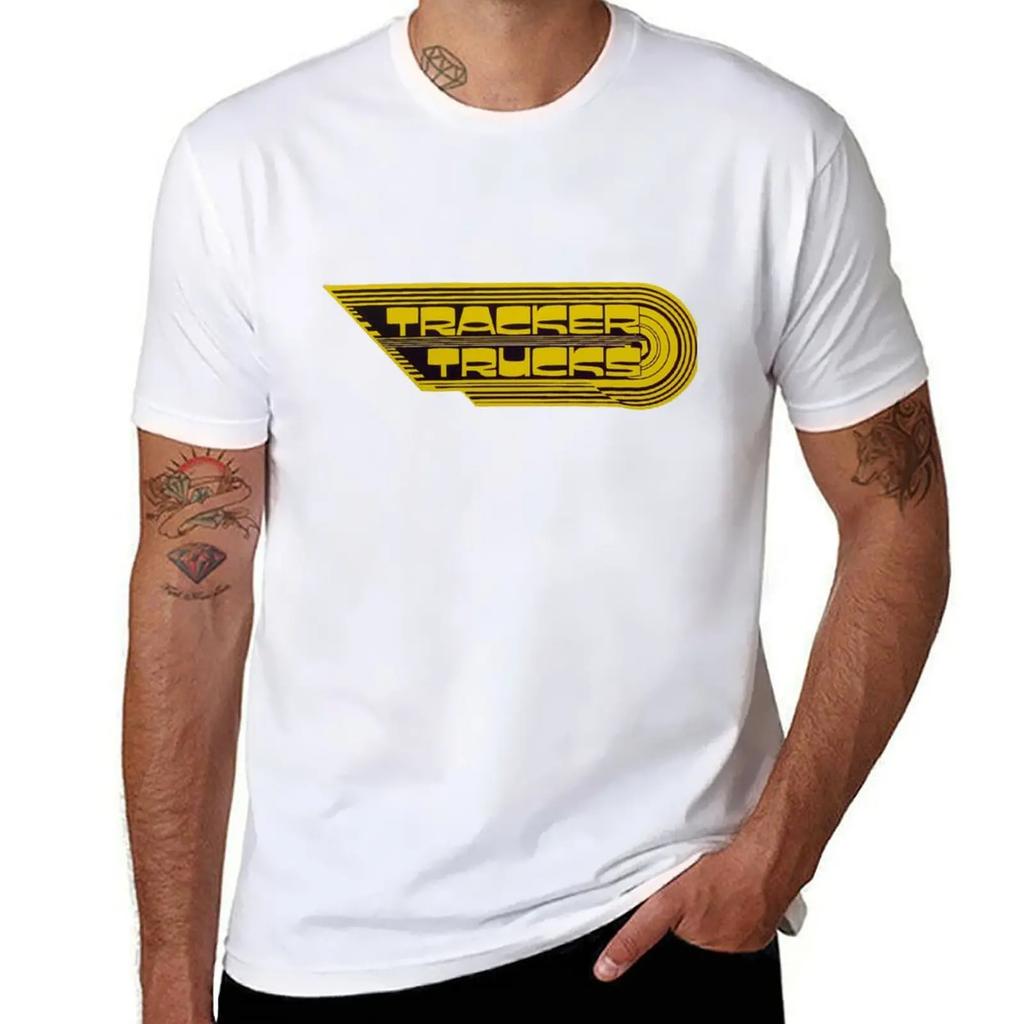 Tracker Trucks, Retro Skateboard T Shirt Design T-shirt Graphics Korean Fashion Black T-shirts for Men