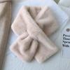 Solid color scarf, thickened and soft in winter, imitation rabbit fur scarf, fur collar, solid color Rex rabbit fur scarf.