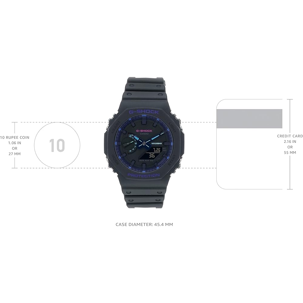 Casio G-Shock GA-2100VB-1A Analog-Digital Men's Watch Black Resin Band