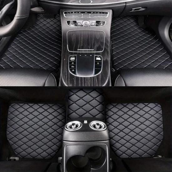 5Pcs Car Floor Mats PU Leather Waterproof Dust-Proof Auto Carpet Protector pads