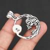 925 Sterling Silver Crescent Moon Skull Pendant for Men & Women Witchy Boho Jewelry with Rainbow Moonstone Gemstone