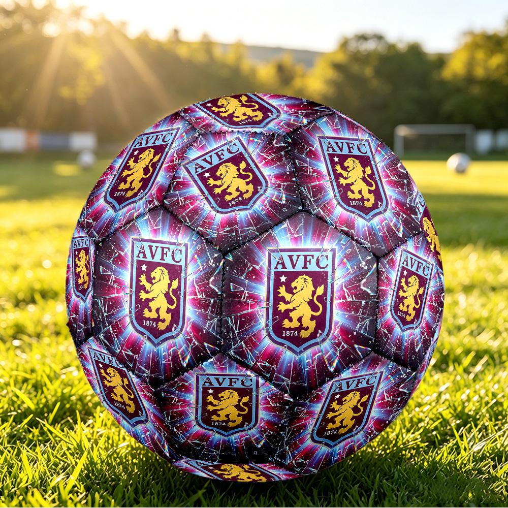 Aston Villa FootballPrinted Size 5 Soccer Ball, Anti Slip Adult Match Football Souvenir for Football Fans