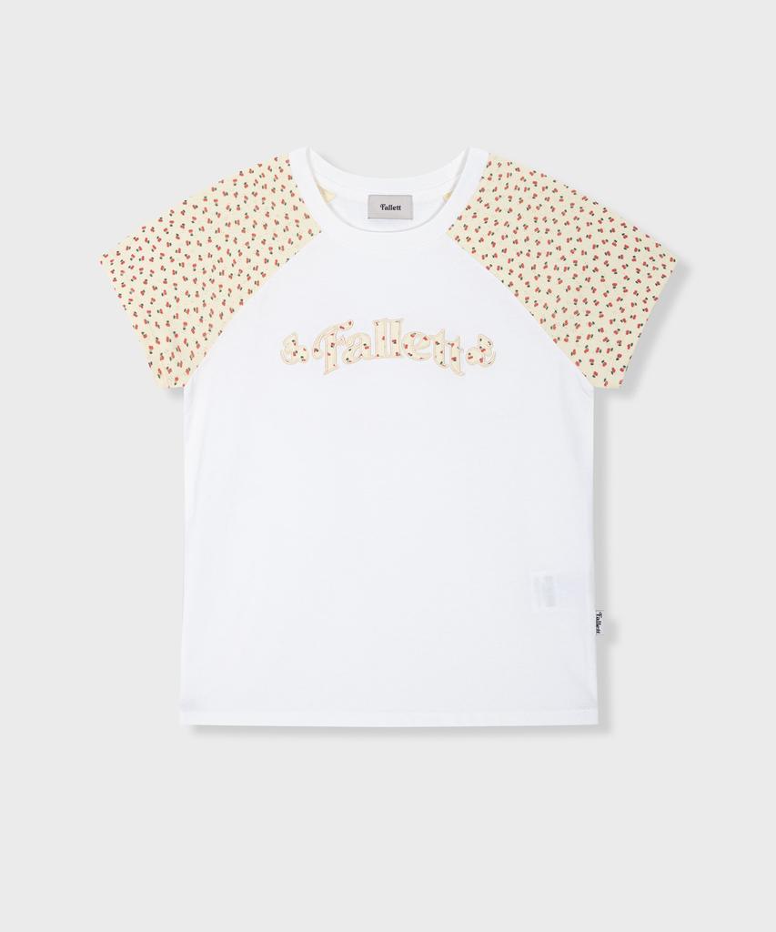 FALLETT Cherry Applique T-Shirt Yellow