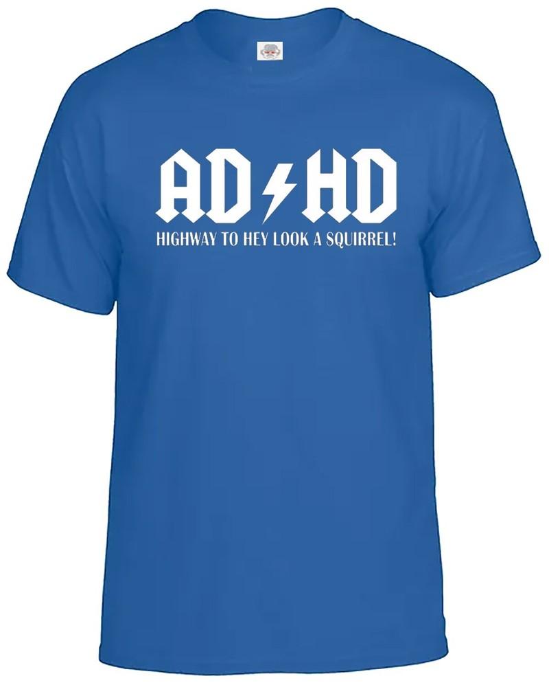 ADHS Autobahn zum Hey schau ein Eichhörnchen T-Shirt Herren Lustiges ADHS ADSR Tee Top