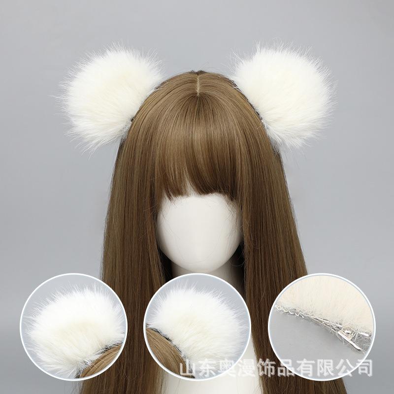 A cute bear ear hairpin plush olita headdress tona bear ear hairpin hair accessory