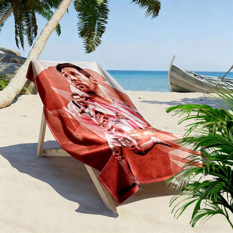 Messi Forever Aufdruck Strandtuch, Großes Weiches Schnelltrocknendes Handtuch für Strand Camping Schwimmen