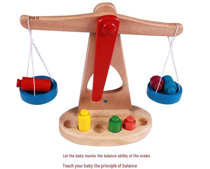 Montessori Wooden Balance Scale Toy: Early Education Game for Children