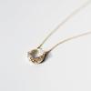 Soi June Birthstone Halo Necklace with Blue Moonstone Yellow Gold with Authentic Natural Stone Birthday Amulet (10K Topaz, 40cm) - Jewelry, Gift,