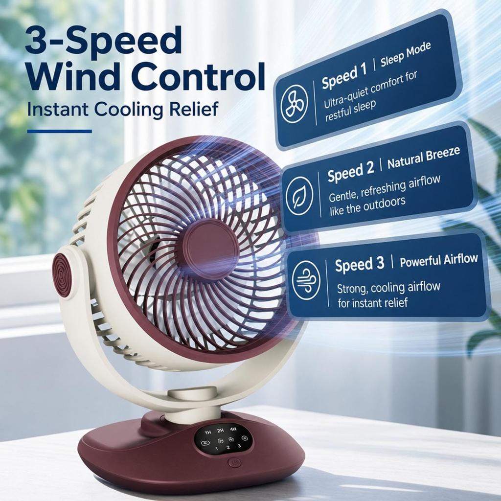 Xiaomi Low-noise Desktop Fan with LED Display 360° Adjustable Angle Personal Summer Cooling Fan 3-speeds Wind for Home Office Bedroom