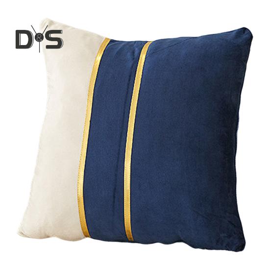 Наволочка из бархата 18x18 дюймов, роскошный чехол для подушки со скрытой молнией, декоративная наволочка для дивана, для гостиной, кровати 45x45cm темно-синий
