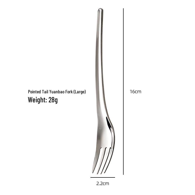 ZISIZ 316 Stainless Steel Large Yuanbao Pointed Fork Set