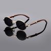 Vintage Oval Sunglasses Men Fashion Retro Metal Rim Gradient Casual Shades Women Trendy Luxury Brand Design Sun Glasses