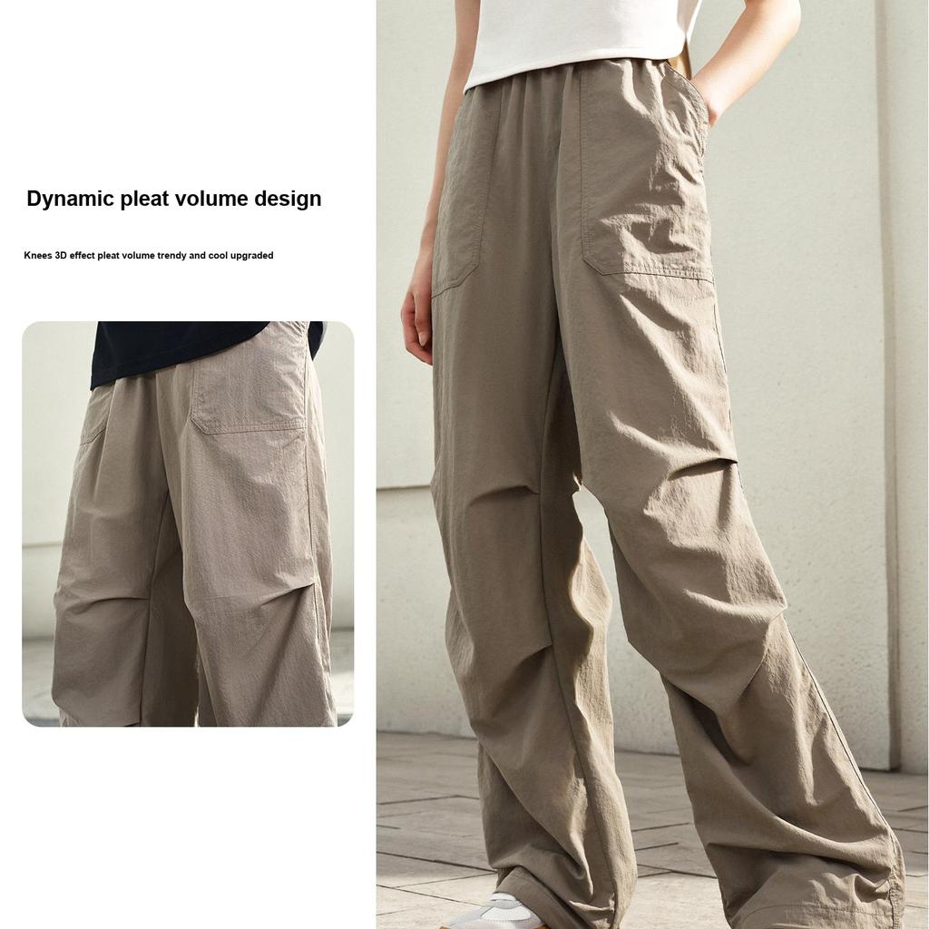 Anta Life Series Sports Simple Solid Color Straight Loose Breathable Casual Pants Men Bottoms Gray 952528505-3