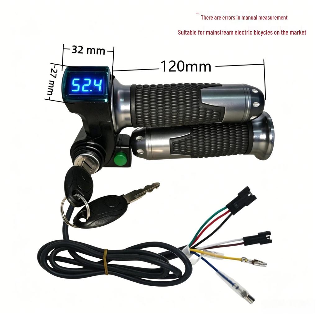 Blue Screen Electric Scooter Throttle Grip with Voltage Display and Lock