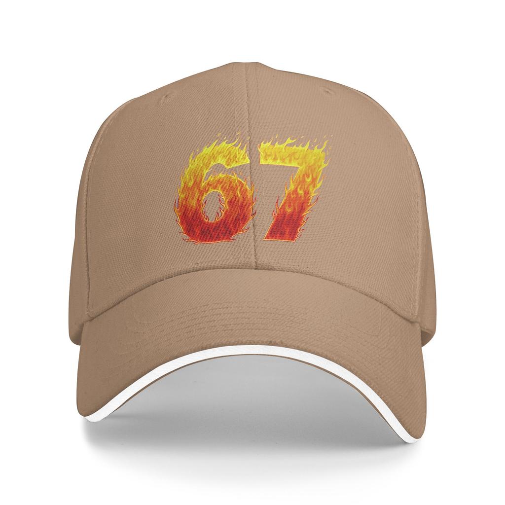 Summer Casual Baseball Cap 67 Flames Funny Six Seven Gen Alpha Meme Slang Outdoor Gym Hip Hop Hats For Men Adult Baseball Caps