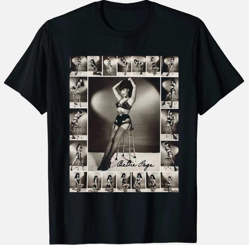 Рождественский подарок Новый Популярный Bettie Page Signature Черный Футболка Все Размеры 2XL