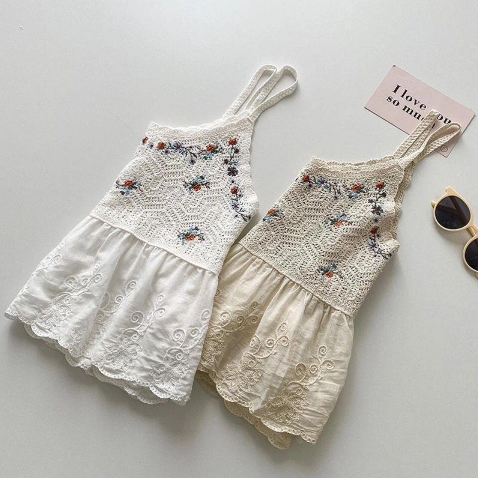 Elegant Style Floral Embroidery Versatile Suspender Women's New Retro Hook Flower Hollow Knitted Short Vest