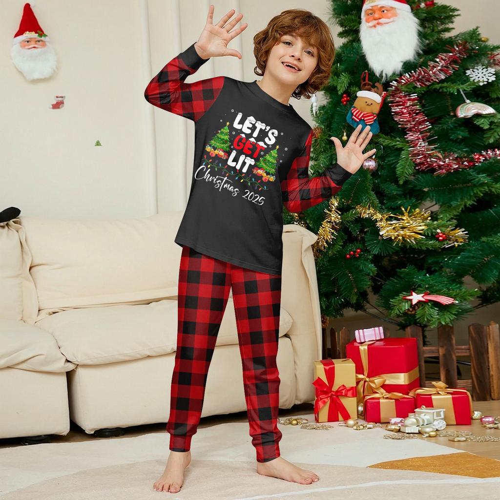 Christmas Family Matching Sets Pajamas, Loungewear Outfits,Family Matching Long Sleeve Tops+Pants Set