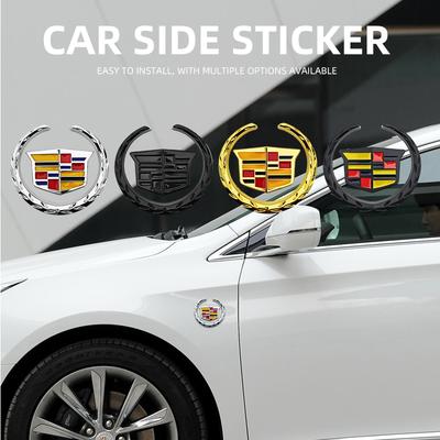 1ks Samolepky na karoserii bočních oken auta Kovové odznaky pro Escalade CTS DTS STS XTS ATS BLS SLS Deville CT5 CT6 XT5 XT6