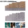 60/120Pcs Drill Set - Suitable For Metal And Wood, 1-3.5mm High Carbon Steel, Round Shank Spiral Groove Design, Durable Woodwork