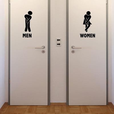 Lukang Wasserdichter Cartoon Toilettentür Aufkleber für Kindergartentoiletten