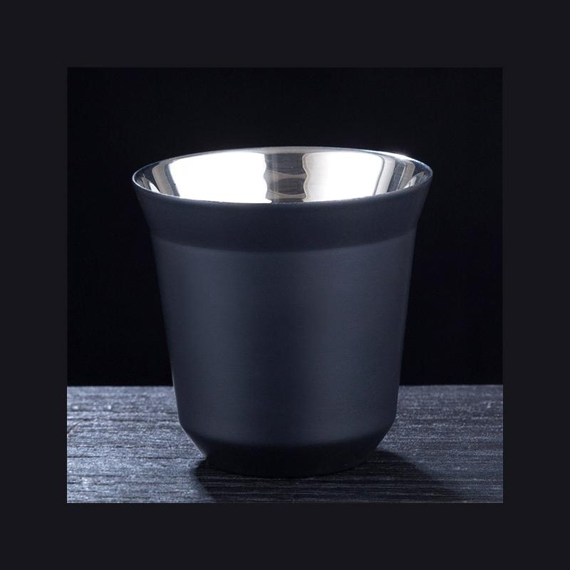 Double Wall Insulated Stainless Steel Espresso Cup Capsule Coffee Mug Metal Drinking Demitasse Cup For Home Indoor or Outdoor