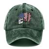 VintageStyle Washed Baseball Cap with American Flag  Skull Print  Adjustable Distressed Dad Hat for Men