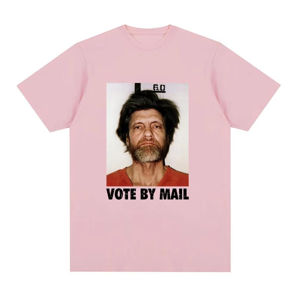 Vote By Mail Ted Kaczynski T Shirt Men Fashion Harajuku Graphic T-shirt Unisex High Quality Casual Vintage  Tee Shirt Tops
