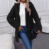 Women's Solid Color Fashion Casual Warm Fashion Diamond Plush Hooded Cardigan Coat