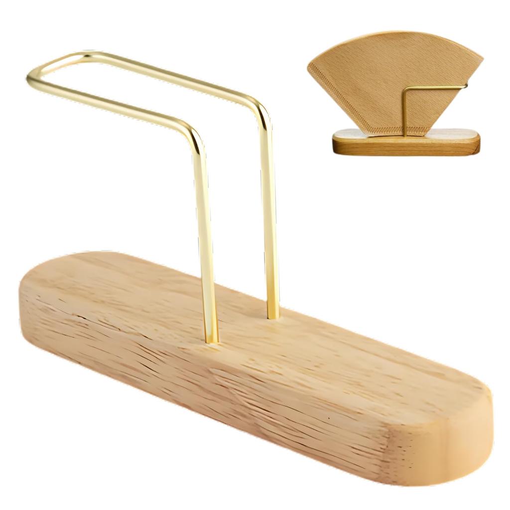 DIZLAS Coffee Filter Holder Paper Filter Wooden Case, Stand, Organizer, Space-Saving, (Cherry Wood)