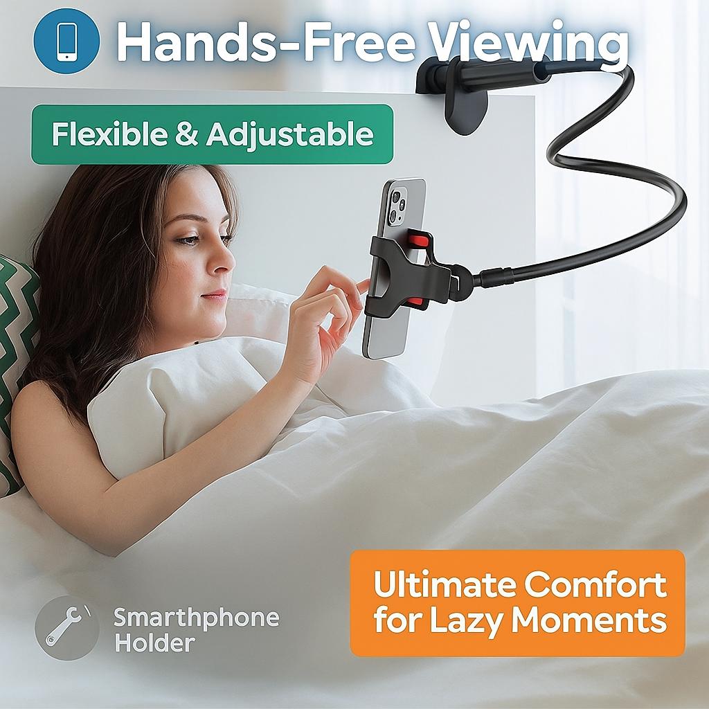 Lazy Bedside Desktop Mobile Phone Clamp Bracket Flexible Long Arm Gooseneck Lazy Person Bracket With Handle Overhead Live Bracket