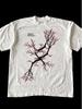 Herren Gothic Retro Harajuku Style T-Shirt mit Pfirsichblüten-Design