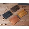 Handmade Crazy Horse Genuine Cow Leather Men's Card Holder Ultra Slim Compact Multi Card Slots Minimalist Leather Card Wallet
