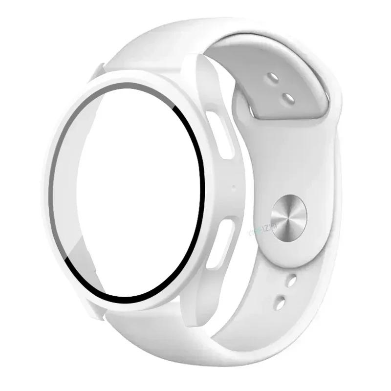 Case+Strap for Samsung Galaxy Watch 7 5 6 40mm 44mm Silicone Band 20mm Bracelet Tempered Glass Screen Film Case Protector Cover