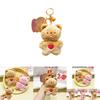 Cute Plush Cream Bear Keychain Pendant Adorable Soft Toy Accessory For Bags