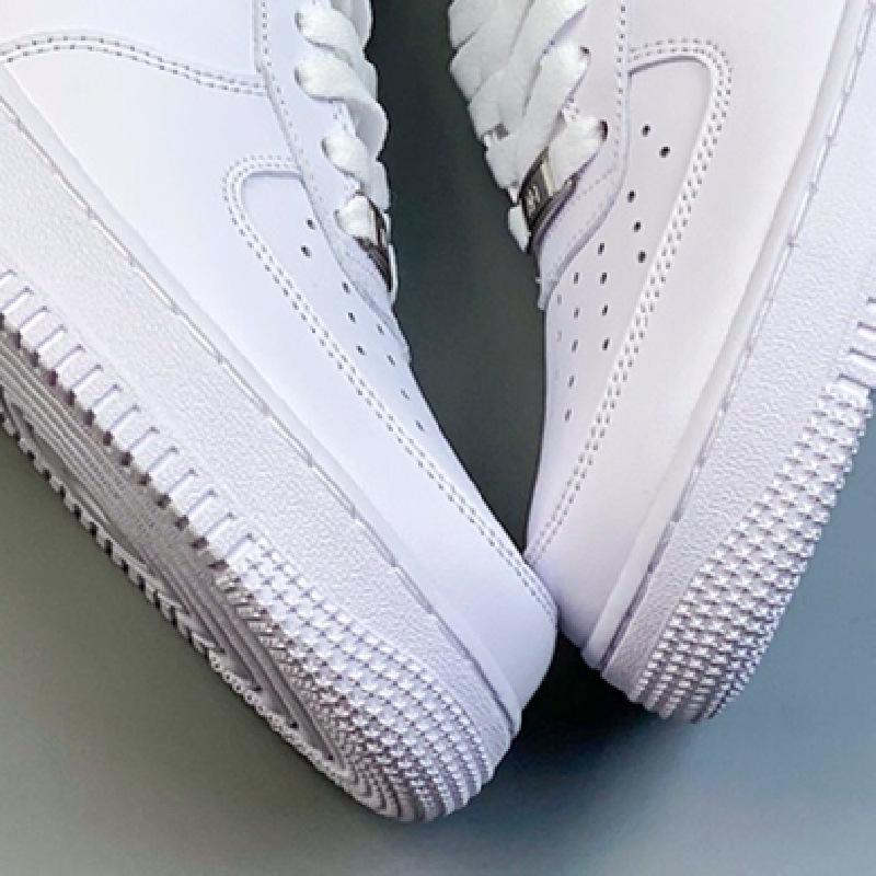 AF1 Air Force 1: Pure White Women's & Men's Low-Top Shoes in Wheat Color - Casual Couple Style.