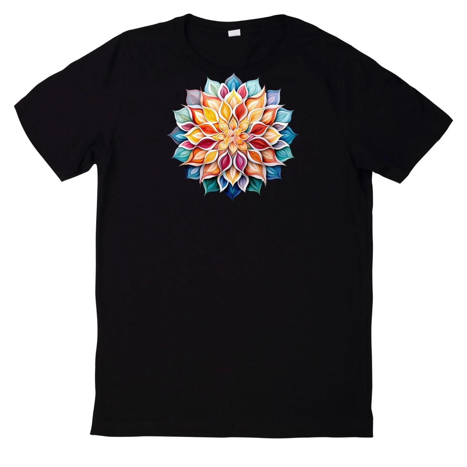T-Shirt Aquarell Mandala Motiv Baumwolle XXXXL