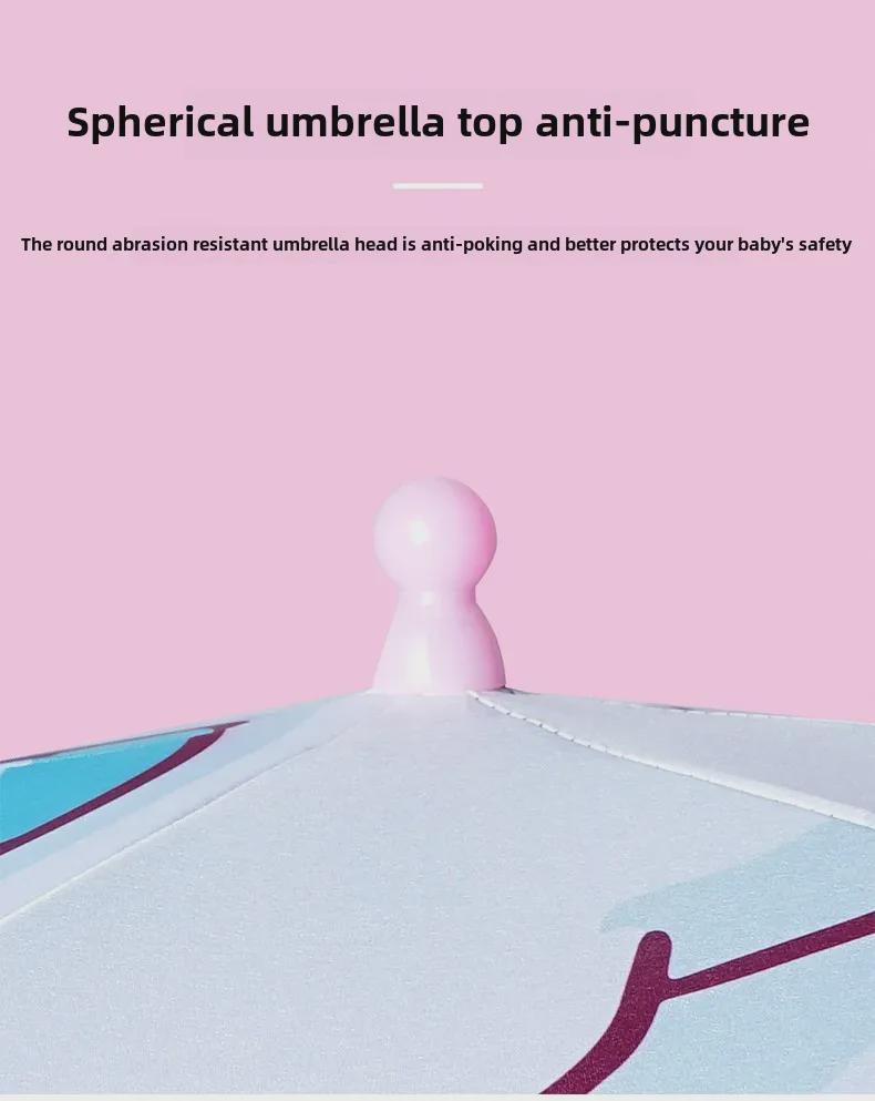 Children's Cartoon Umbrella: Safe, Rounded Corners, Anti-Puncture, Lightweight, Long Handle for Kindergarten & Elementary Boys and Girls.