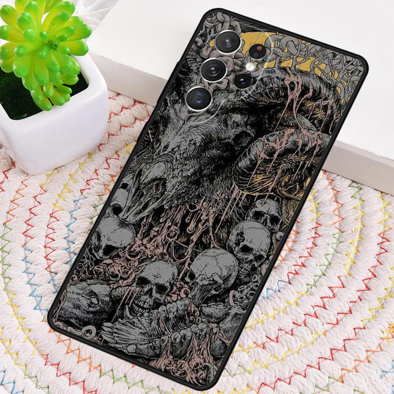 Satanic Scary Skull soft Phone Case For Samsung Galaxy note 10 pro S26 S25 S24 S23 S22 Ultra Plus S21 FE S20 Shockproof Cover