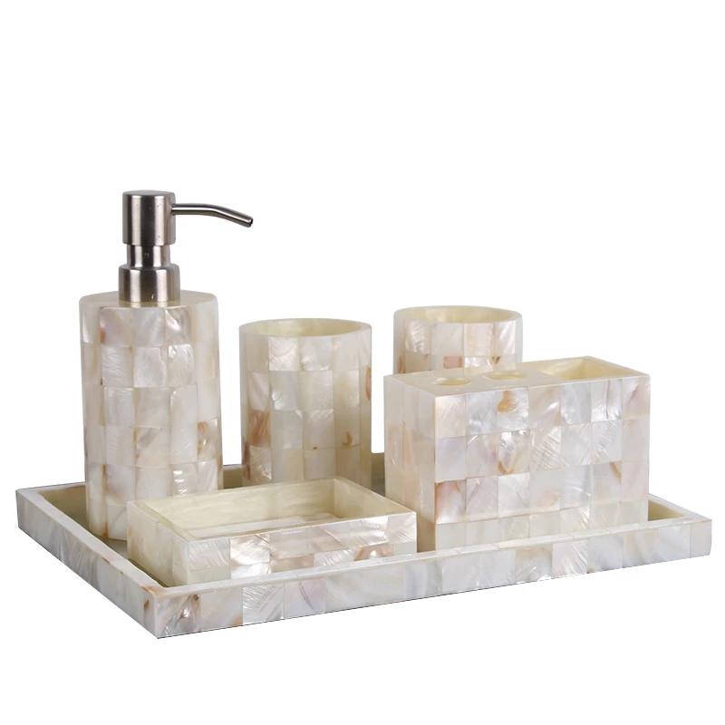 Resin Bathroom Set Lotion Bottle Mouthwash Cup Toothbrush Holder Soap Dishes Home Shampoo Hand Sanitizer Storage