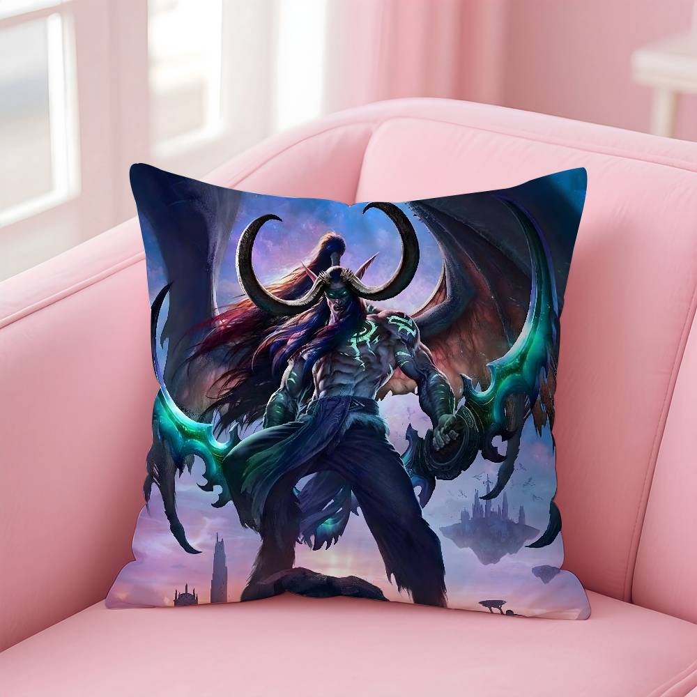 Warcrafts of World W-WOW Pillow Case Pattern Printing Pillowcase Living Room Sofa Cushion Cover Bedroom Room Decor