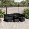 VidaXL Garden Lounge Set 9 Pcs with Cushions Black Wicker 3268095