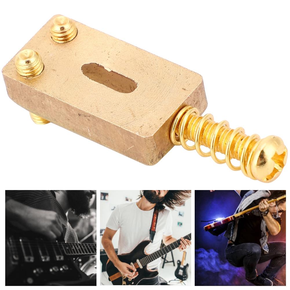 6 Pcs Electric Guitar Bridge Pin Brass Golden Color Guitar Accessory with Hex Wrench Kit