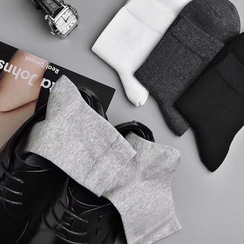 20 ks/lot Pánské ponožky z čisté bavlny nadměrné velikosti jednobarevné ležérní kancelářské business dlouhé ponožky prodyšné měkké pánské ponožky EU39-48