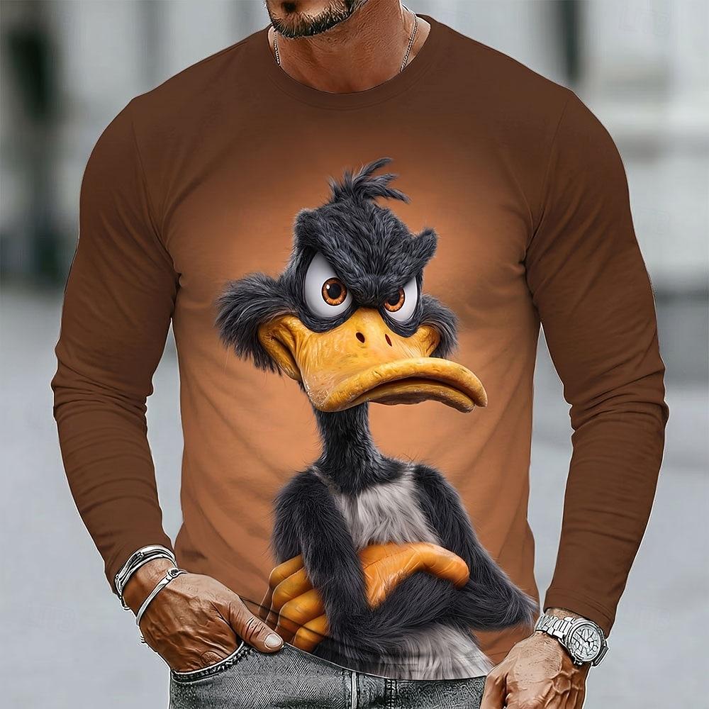 Men's Animal Funny T Shirt Short Sleeve T Shirt 3D Print Crew Neck Shirt Exaggerated Designer Party Holiday