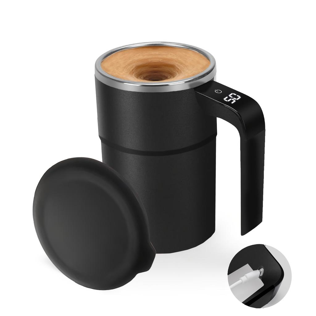 1Pc Electric coffee automatic mixing cup, rechargeable digital display screen magnetic stirrer, suitable for holiday gifts