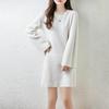 Women Sweater Dress 100% Wool MODERN NEW SAGA O-neck Knit Long Pullover Winter Jumpers Wool Long Dress Female