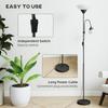 LED Floor Lamp for Living Room, 180cm Tall Standing Lamp, Mother and Child Uplighter with Adjustable Gooseneck, Black