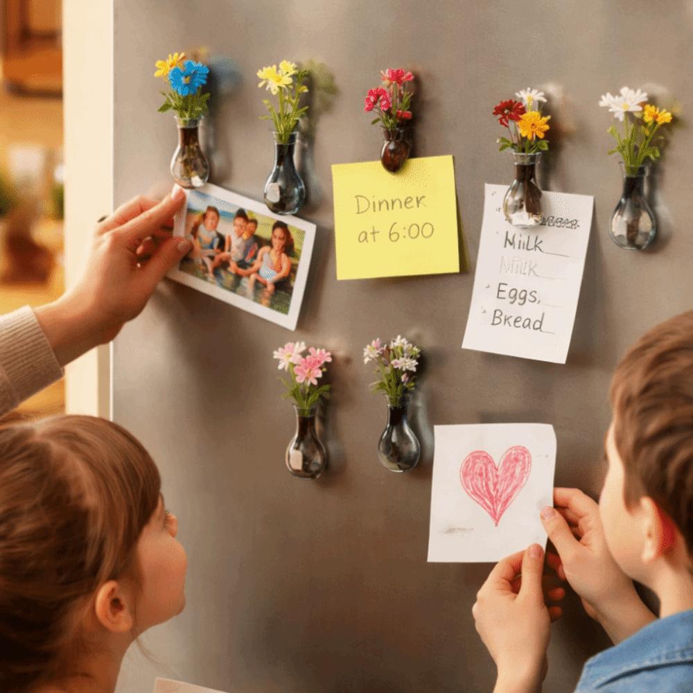 Exquisite Mini Vase Magnets 3D Magnetic Glass Vases Funny Refrigerator Magnets Kitchen Decor