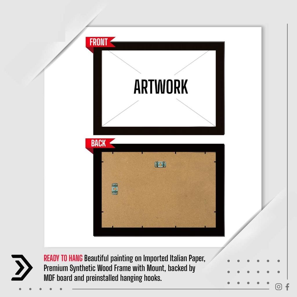 Paintings with Frame for Home Decoration - Painting for Living Room - Framed Painting for Wall Decoration, 12.0 X 18.0 Inches, Set Of 1